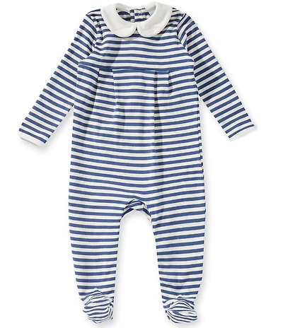 Edgehill Collection Baby Boys Long Sleeve Stripe Footed Coverall