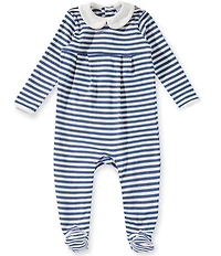 Edgehill Collection Baby Boys Long Sleeve Stripe Footed Coverall