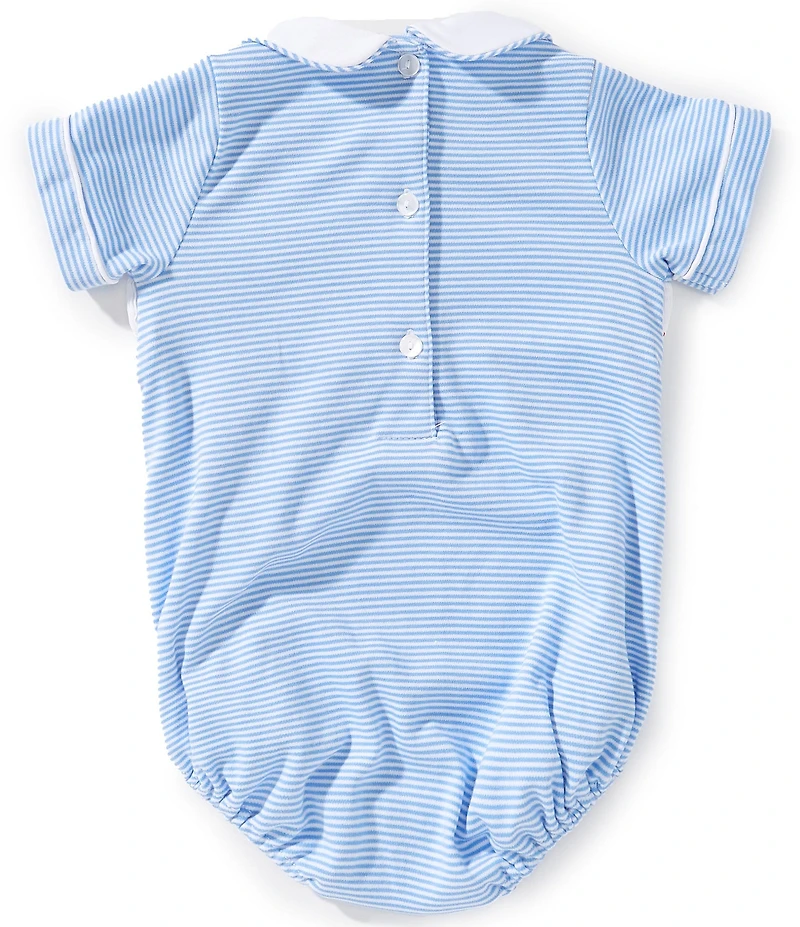 Edgehill Collection Baby Boys Peter Pan Collar Sailboat Bubble Romper