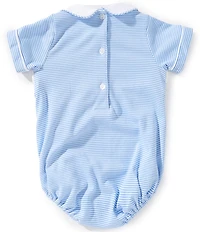 Edgehill Collection Baby Boys Peter Pan Collar Sailboat Bubble Romper