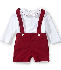 Edgehill Collection Baby Boys Peter Pan Collar Short Set