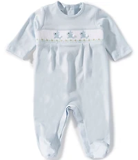 Edgehill Collection Baby Boys Smocked Easter Bunny Coverall