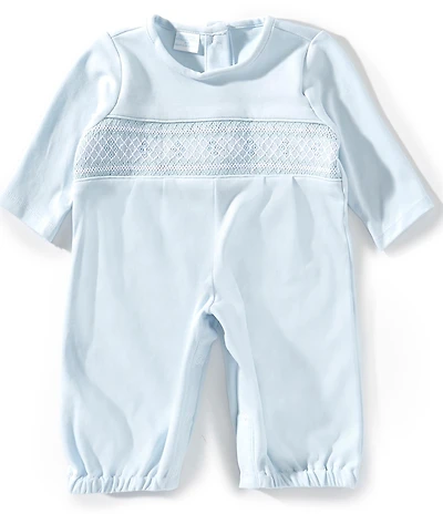 Edgehill Collection Baby Boys Solid Smocked Romper