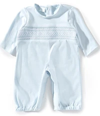 Edgehill Collection Baby Boys Solid Smocked Romper