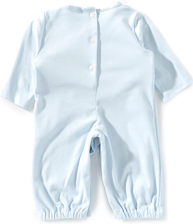 Edgehill Collection Baby Boys Solid Smocked Romper