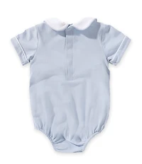 Edgehill Collection Baby Boys Striped Short Sleeve Smocked Bubble