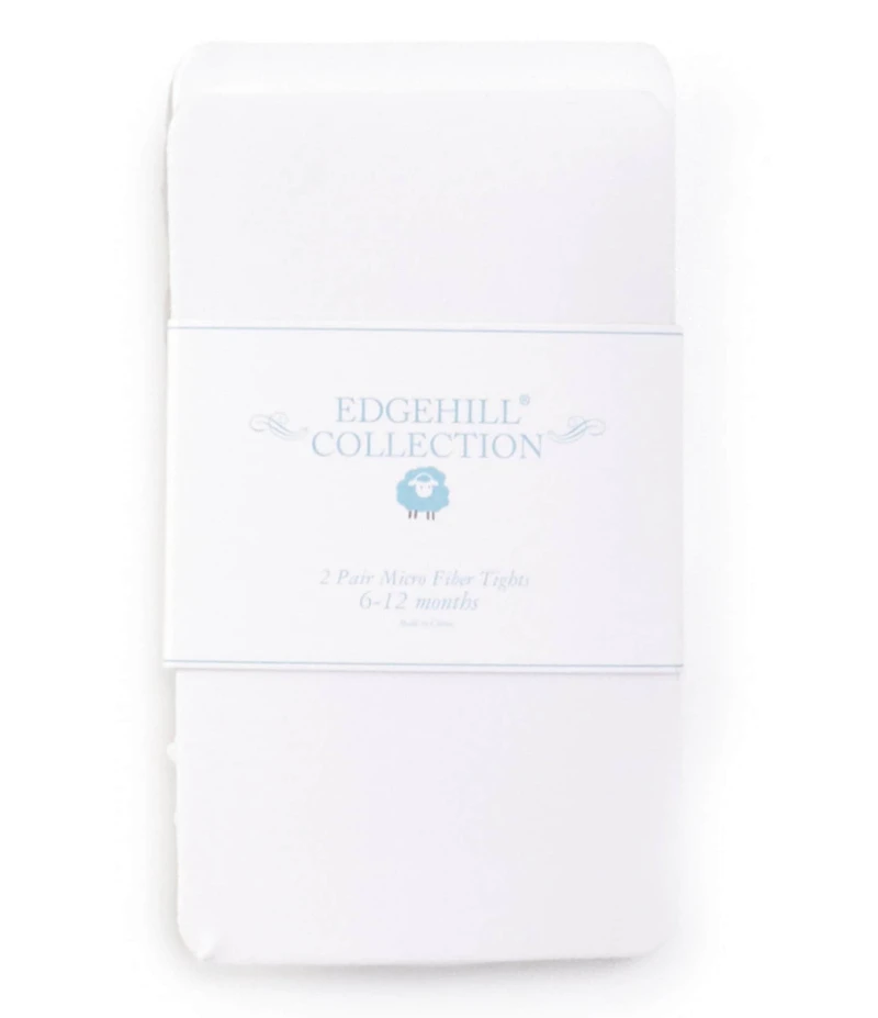Edgehill Collection Baby Girls 2-Pack Microfiber Tights
