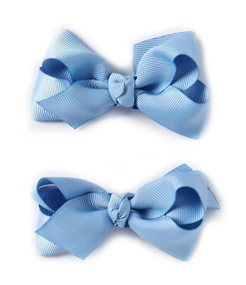 Edgehill Collection Baby Girls 2-Pack Mini Grosgrain Hair Bows