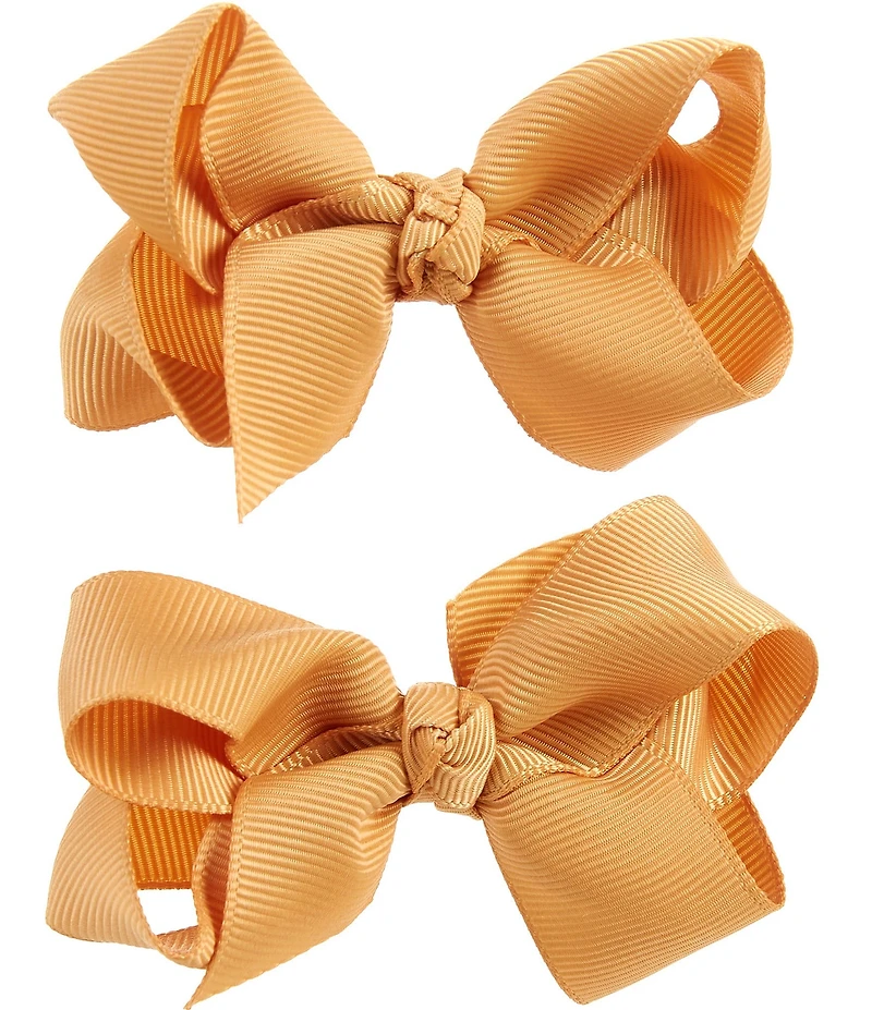 Edgehill Collection Baby Girls 2-Pack Mini Grosgrain Hair Bows