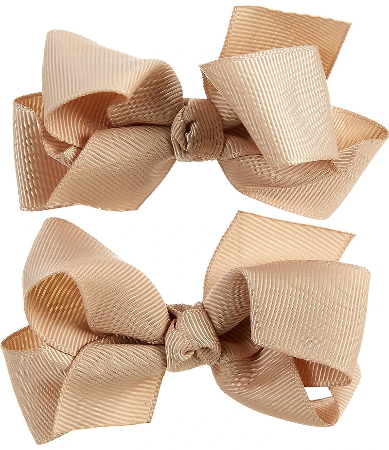 Edgehill Collection Baby Girls 2-Pack Mini Grosgrain Hair Bows