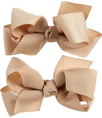 Edgehill Collection Baby Girls 2-Pack Mini Grosgrain Hair Bows