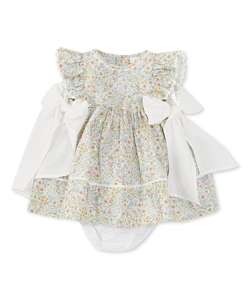 Edgehill Collection Baby Girls Side-Tie Sleeveless Floral Dress