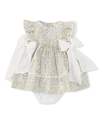 Edgehill Collection Baby Girls Side-Tie Sleeveless Floral Dress