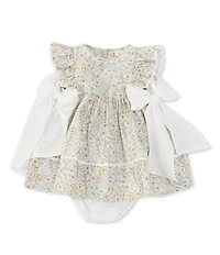 Edgehill Collection Baby Girls Side-Tie Sleeveless Floral Dress