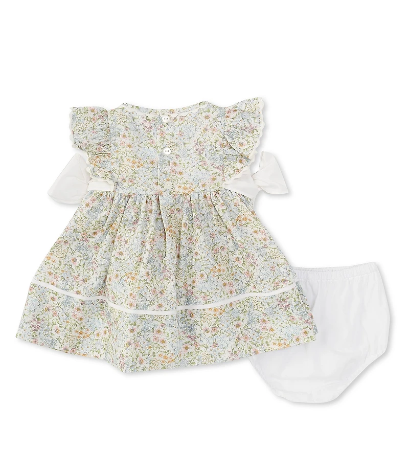 Edgehill Collection Baby Girls Side-Tie Sleeveless Floral Dress