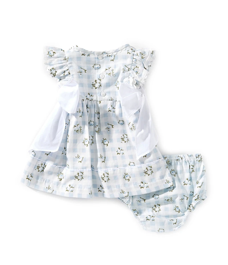 Edgehill Collection Baby Girls Side-Tie Sleeveless Gingham Floral Dress
