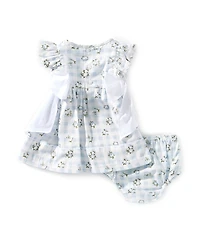 Edgehill Collection Baby Girls Side-Tie Sleeveless Gingham Floral Dress