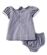 Edgehill Collection Baby Girls Floral Peter Pan Cap Sleeve Tab Dress