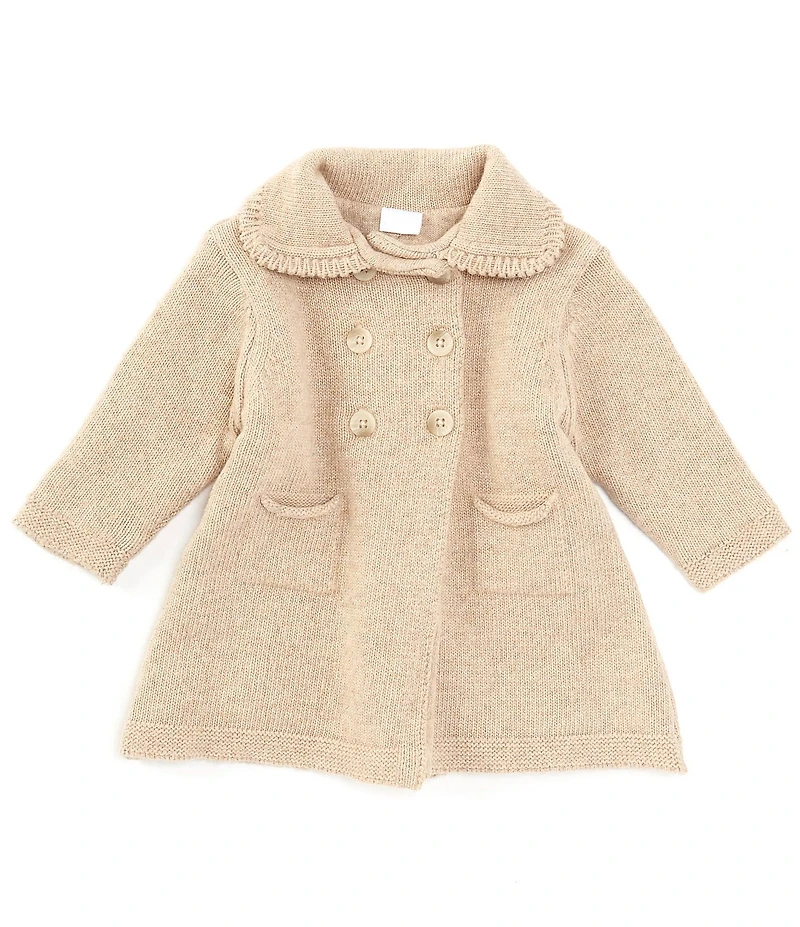 Edgehill Collection Baby Girls Knit Double Breasted Sweater