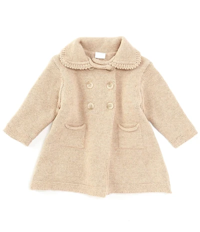 Edgehill Collection Baby Girls Knit Double Breasted Sweater