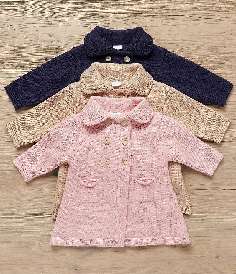 Edgehill Collection Baby Girls Knit Double Breasted Sweater