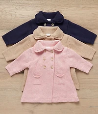Edgehill Collection Baby Girls Knit Double Breasted Sweater