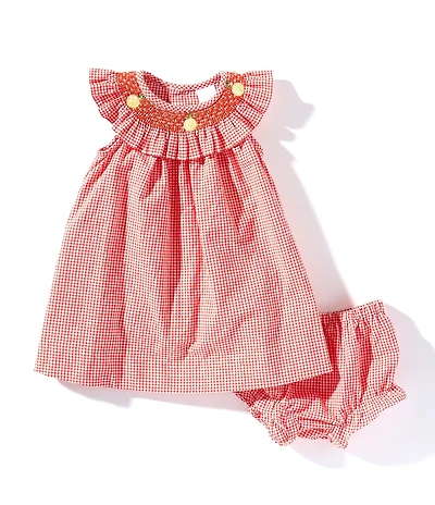 Edgehill Collection Baby Girls Lemon Smocked Dress