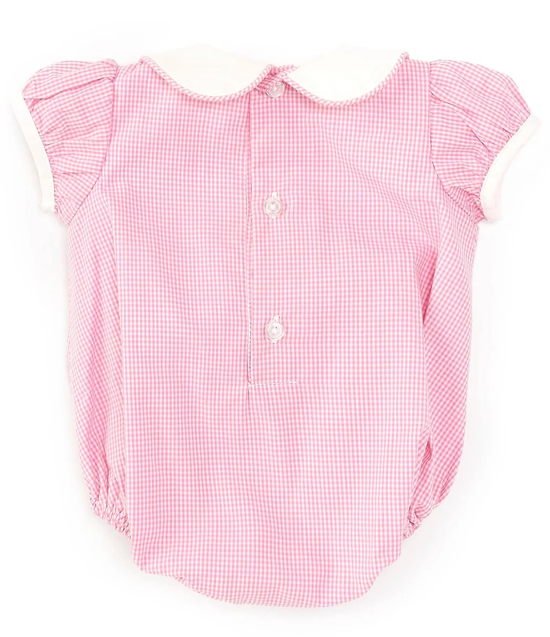 Edgehill Collection Baby Girls Peter Pan Cap Sleeve Tab Bubble Romper