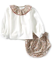 Edgehill Collection Baby Girls Floral Diaper Set