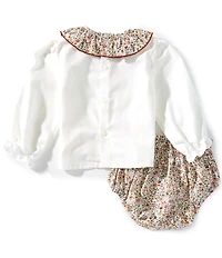 Edgehill Collection Baby Girls Floral Diaper Set