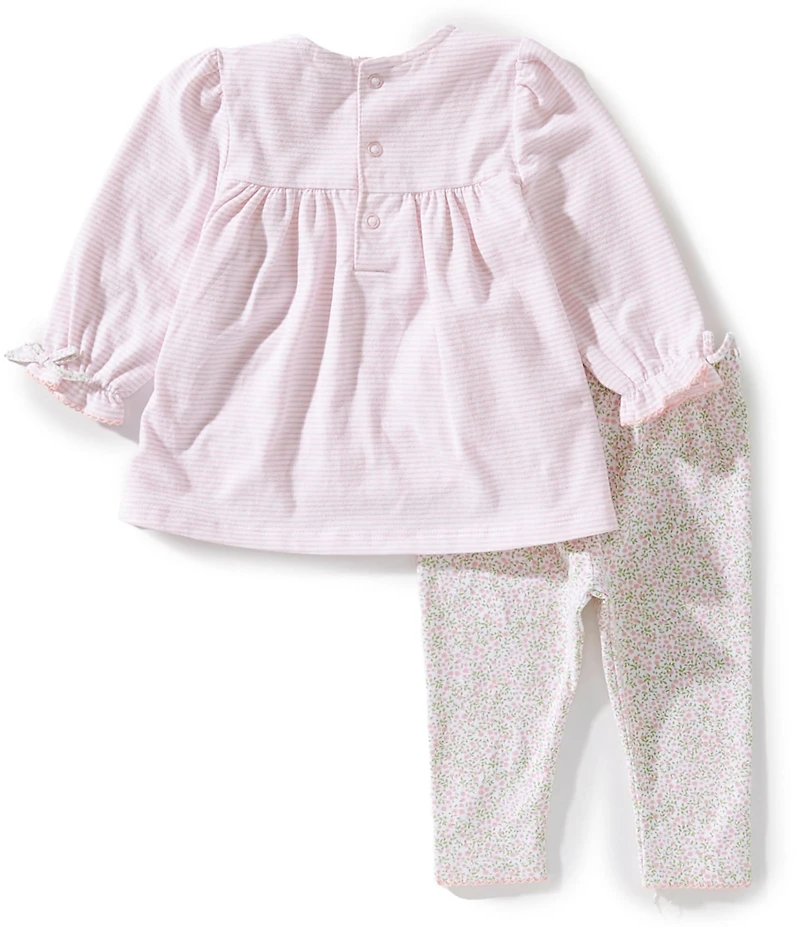 Edgehill Collection Baby Girls Knit Long Sleeve Floral Set
