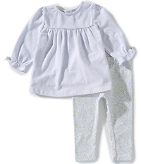 Edgehill Collection Baby Girls Knit Long Sleeve Floral Set