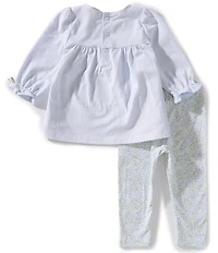 Edgehill Collection Baby Girls Knit Long Sleeve Floral Set