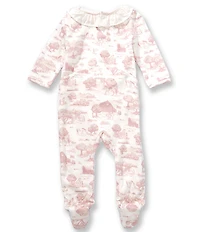 Edgehill Collection Baby Girls Long Sleeve Toile Footed Coverall