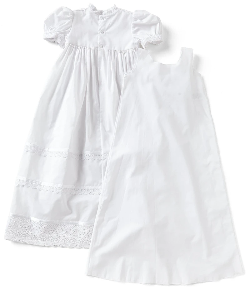 Edgehill Collection Baby Girls Victorian Christening Gown & Matching Bonnet Set