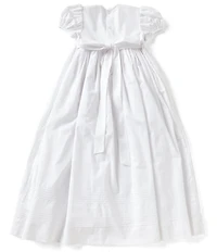 Edgehill Collection Baby Girls Newborn-12 Months Smocked Christening Gown & Matching Bonnet Set
