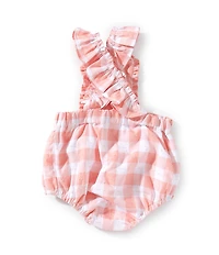 Edgehill Collection Baby Girls Embroidered Lemons Gingham Bubble
