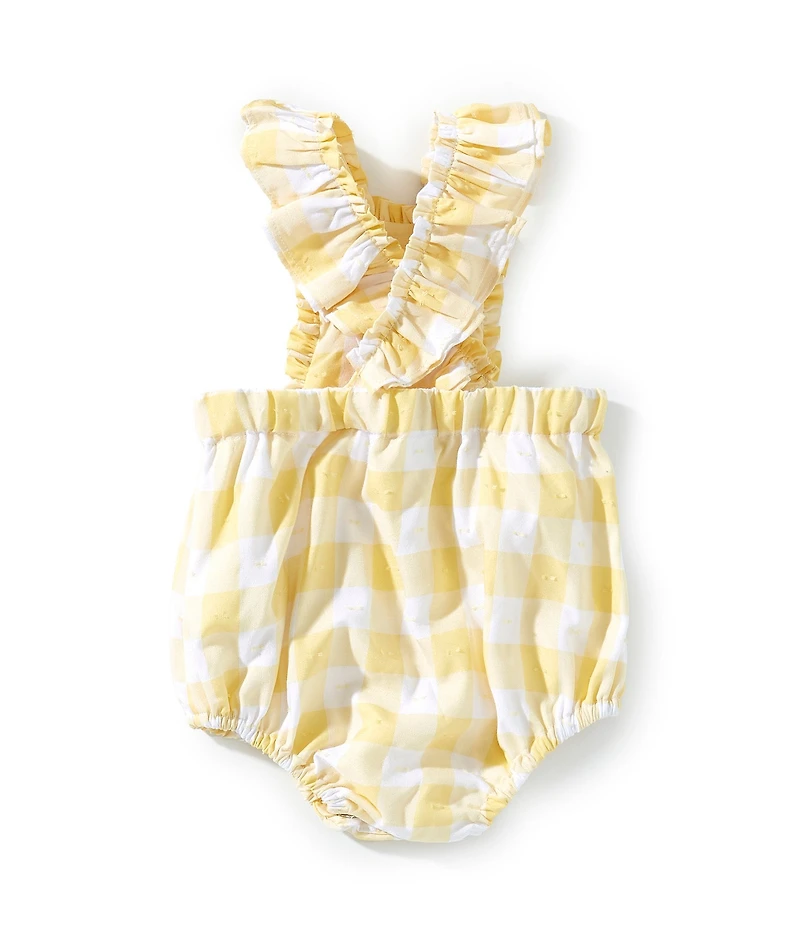 Edgehill Collection Baby Girls Embroidered Oranges Gingham Bubble