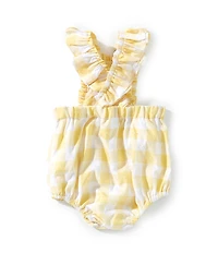 Edgehill Collection Baby Girls Embroidered Oranges Gingham Bubble