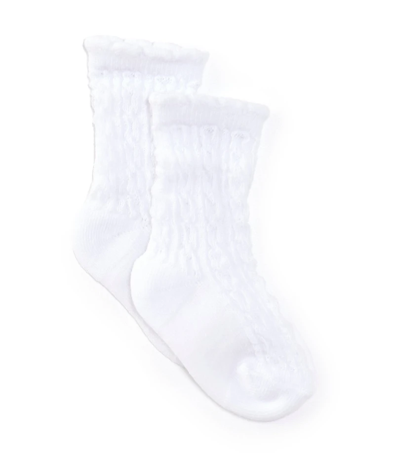 Edgehill Collection Baby Girls Lettuce Trim Ankle Socks
