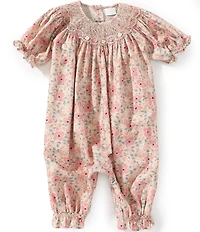 Edgehill Collection Baby Girls Pink Floral Romper