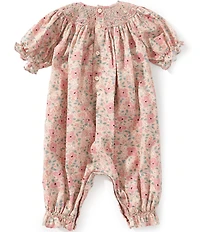 Edgehill Collection Baby Girls Pink Floral Romper