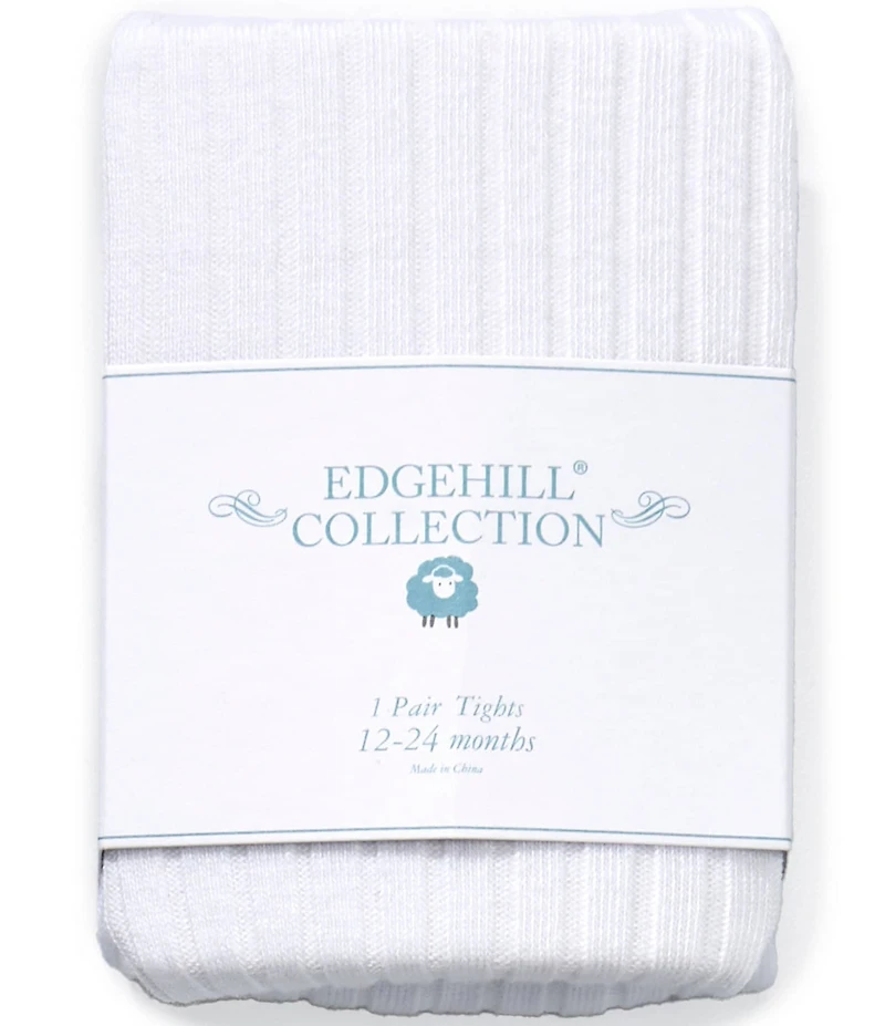 Edgehill Collection Baby Girls Ribbed Knit Tights