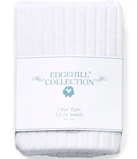 Edgehill Collection Baby Girls Ribbed Knit Tights