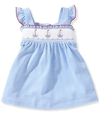 Edgehill Collection Baby Girls Sailboat Smocked Dress