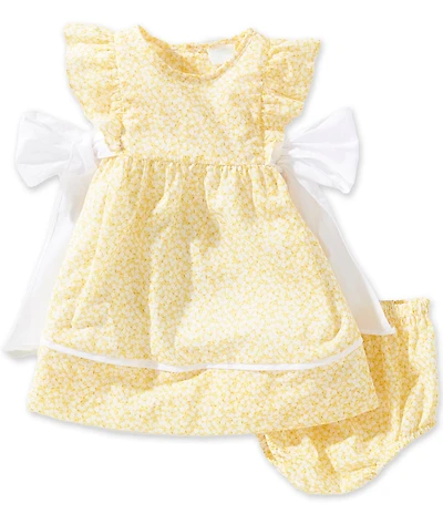 Edgehill Collection Baby Girls Side-Tie Sleeveless Floral Dress