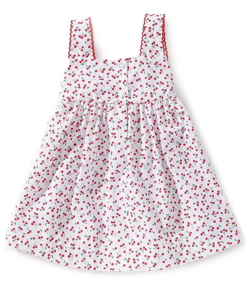 Edgehill Collection Baby Girls Sleeveless Smocked Cherry Print Dress