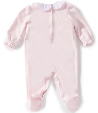 Edgehill Collection Baby Girls Smock Bunny Footed Coverall