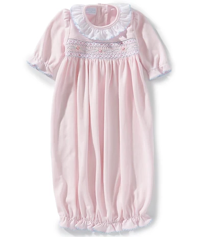 Edgehill Collection Baby Girls Smocked Elastic Gown