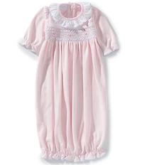 Edgehill Collection Baby Girls Smocked Elastic Gown